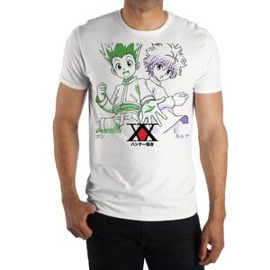 Hunter X Hunter Gon Killua Anime Graphic T-Shirt Mens Size XL White
